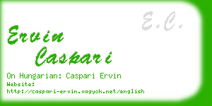 ervin caspari business card